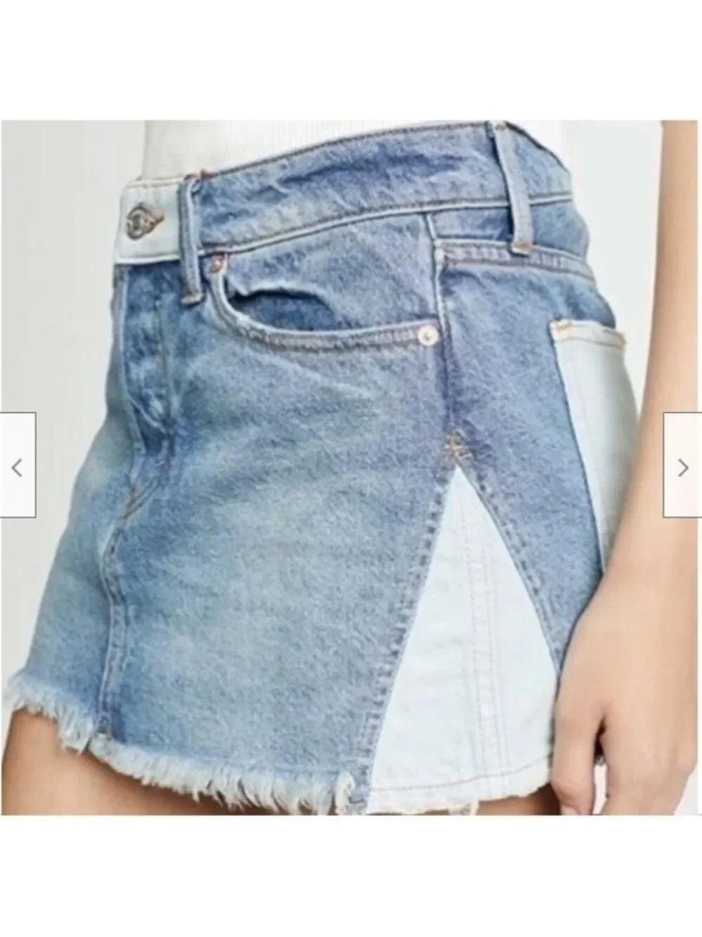 Free People WE THE FREE PATCHED DENIM MINI SKIRT size 26